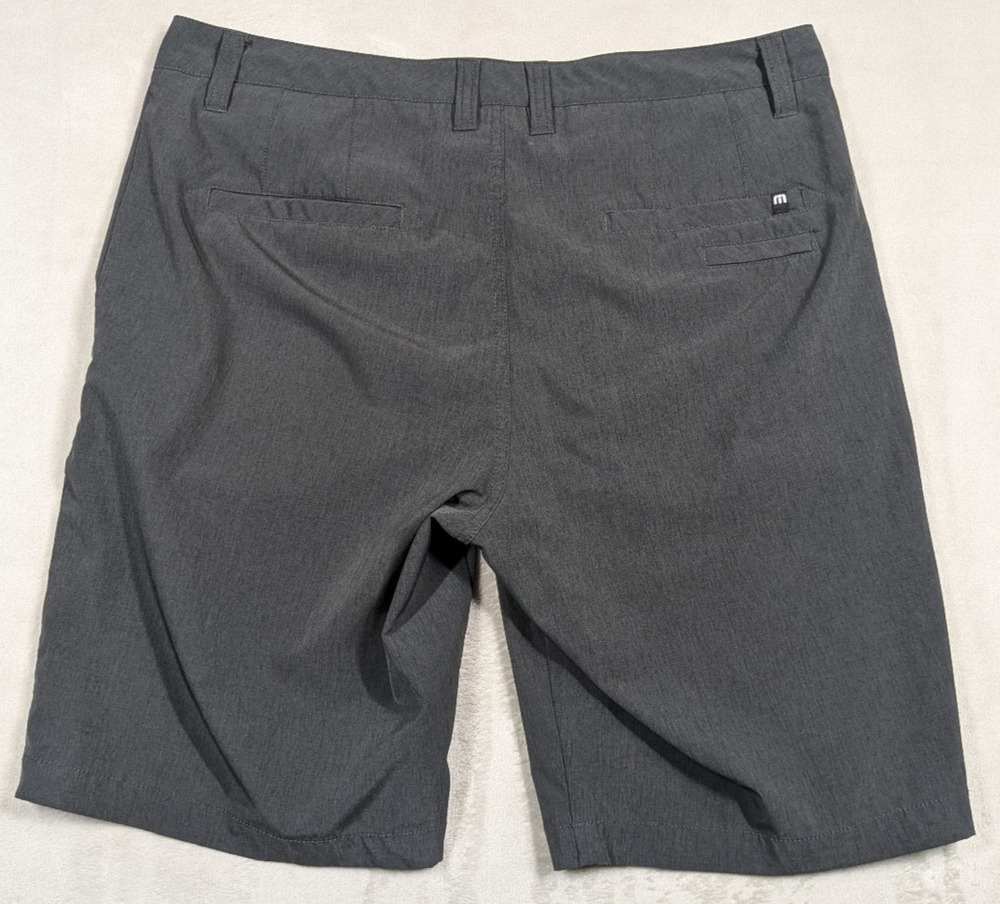 TravisMathew Golf Shorts Mens 36 Gray Heathered Performance Stretch Flat Front - Picture 2 of 11